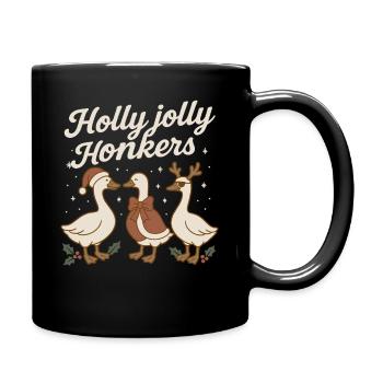 Weihnachtsgans Holly Jolly Honkers - Tasse einfarbig - Schwarz - Rechts