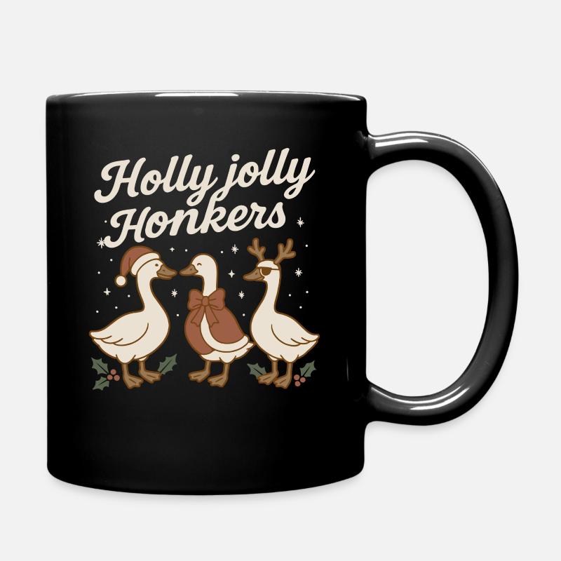 Weihnachtsgans Holly Jolly Honkers - Tasse einfarbig - Schwarz