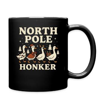Gans Weihnachten Lustig Santa Nordpol Honker - Tasse einfarbig - Schwarz - Rechts