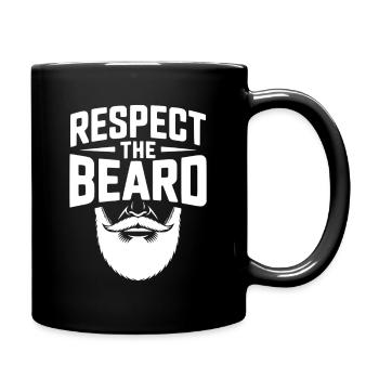 Respektiere den Bart - Tasse einfarbig - Schwarz - Rechts