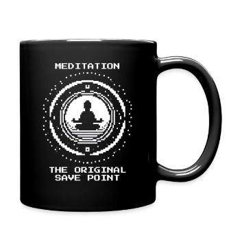 Meditation: the Savepoint | Mindfulness, Zen - Full Colour Mug - black - Right
