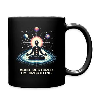Mana erneuert: Atmen | Breathwork, Meditation - Tasse einfarbig - Schwarz - Rechts