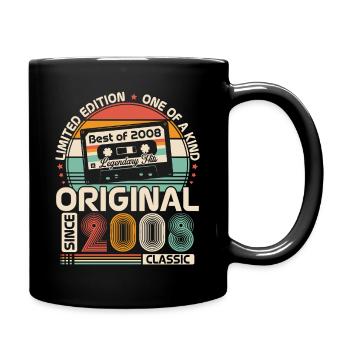 2008 Vintage Vintage Anniversaire Rétro Cadeau - Mug uni - noir - Droite