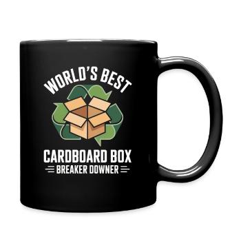 Worlds Best Cardboard Box Breaker Downer - Tasse einfarbig - Schwarz - Rechts