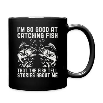 Pêcheur pêcheur pêcheur Poisson drôle de pêcheur disant - Mug uni - noir - Droite