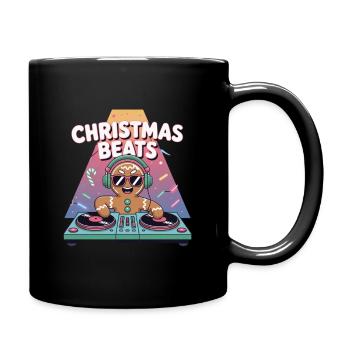 Weihnachtsbeats DJ Lebkuchen - Tasse einfarbig - Schwarz - Rechts