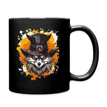 Wolfs Hexenhut Porträt - Tasse einfarbig - Schwarz - Rechts