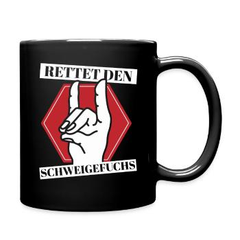 Schweigefuchs Lehrer Grundschule Kindergarten - Tasse einfarbig - Schwarz - Rechts