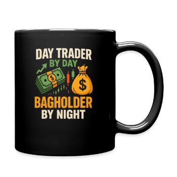 Day Trader Bagholder by Night Invsetment  - Full Colour Mug - black - Right