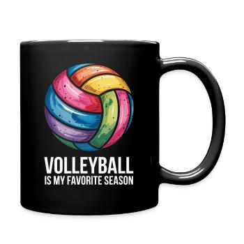 Volleyball Ist Meine Lieblingssaison - Tasse einfarbig - Schwarz - Rechts