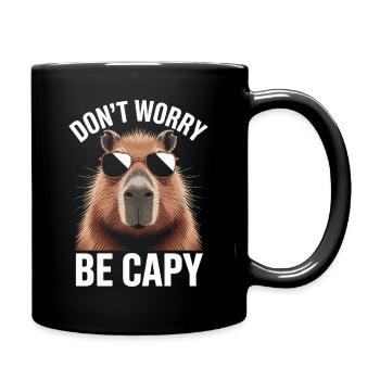 Capybara Dont Worry Be Capy Capybara Rodent - Full Colour Mug - black - Right