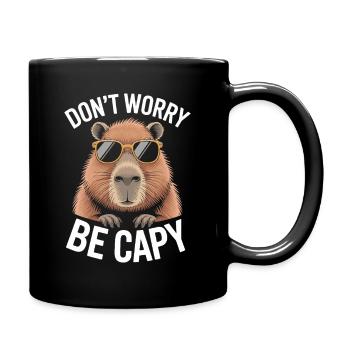 Capybara Dont Worry Be Capy Capybara Rodent - Full Colour Mug - black - Right
