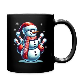 BOwling Christmas Sports Santa Claus - Full Colour Mug - black - Right