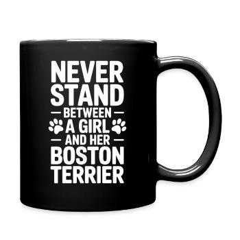 Boston terrier dicton, fille Boston Terrier cadeau - Mug uni - noir - Droite