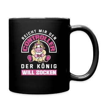 Hands me the controller – King wants to play - Full Colour Mug - black - Right