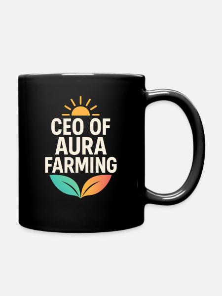 Aura Farming CEO Brand Lustiger Spruch - Tasse einfarbig - Schwarz