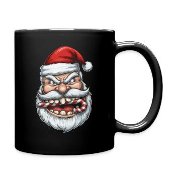 Wütend Lachender Weihnachtsmann - Tasse einfarbig - Schwarz - Rechts