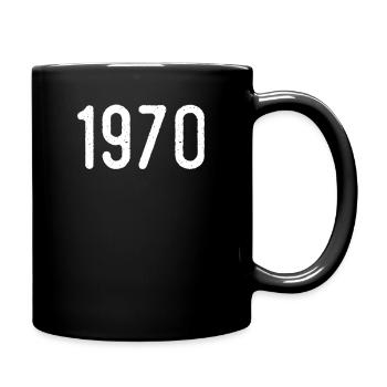 Genial seit 1970 | Geschenk von 1970 - Tasse einfarbig - Schwarz - Rechts