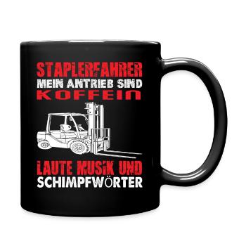 Chariot élévateur Humour Musique forte Chemise - Mug uni - noir - Droite