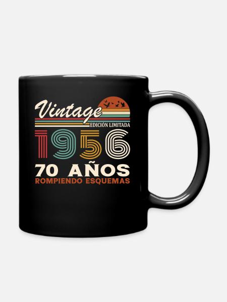 1956 70 Jahre Vintage Retro Geburtstagsgeschenk - Tasse einfarbig - Schwarz