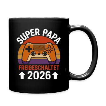 Being a Father SUPER DAD UNLOCKED 2026 FUNNY - Full Colour Mug - black - Right