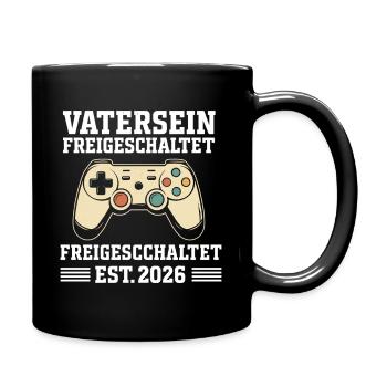Bald Papa VATERSEIN FREIGESCHALTET EST 2026 LUSTIG - Tasse einfarbig - Schwarz - Rechts