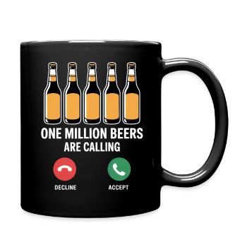 Un million de bières vous appellent - Funny Drinking Mem - Mug uni - noir - Droite