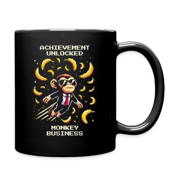 Erfolg frei: Monkey Business | Affen-Humor - Tasse einfarbig - Schwarz - Rechts