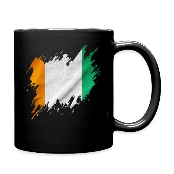 Ivory Coast flag in torn style - Full Colour Mug - black - Right