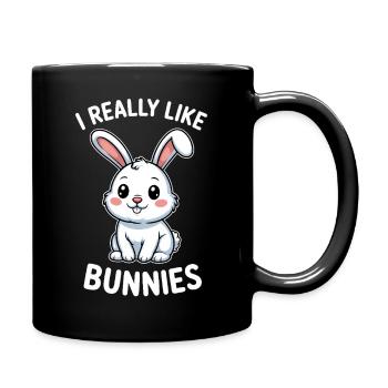 Hasen Spruch Kaninchen Lustiges Hasen Geschenk - Tasse einfarbig - Schwarz - Rechts