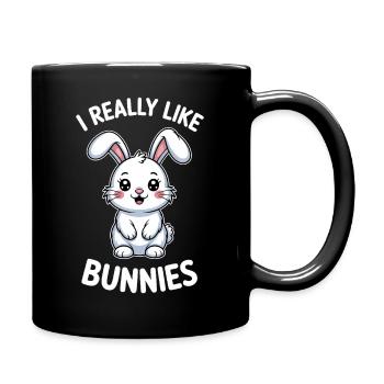 Hasen Spruch Kaninchen Lustiges Hasen Geschenk - Tasse einfarbig - Schwarz - Rechts