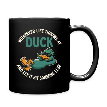 Relaxed duck humor for cool guys - Full Colour Mug - black - Right