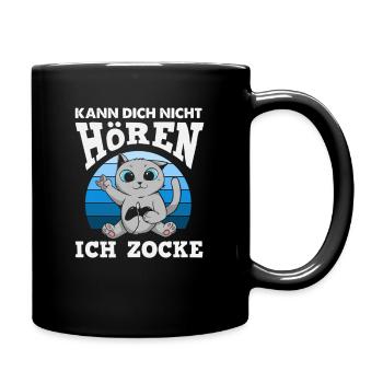 Je ne t’entends pas – je joue au chat - Mug uni - noir - Droite