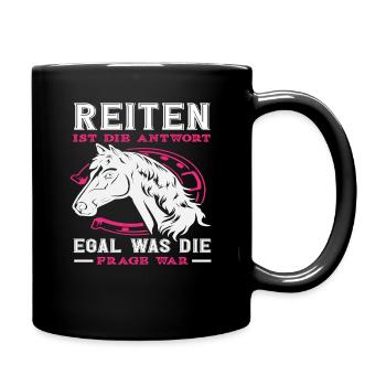 Pferdemädchen Reiten Ist Die Antwort Ponyfans - Tasse einfarbig - Schwarz - Rechts