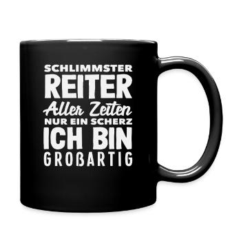 Lustiges Bester Pferdemädchen Reiten Ponyfans - Tasse einfarbig - Schwarz - Rechts