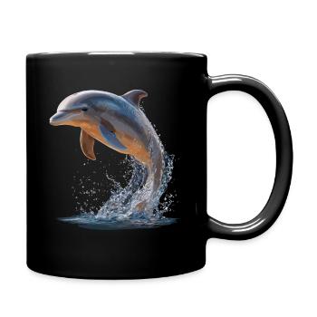 Dolphin Diver Dolphins Ocean Cute Dolphins Dolphin - Full Colour Mug - black - Right