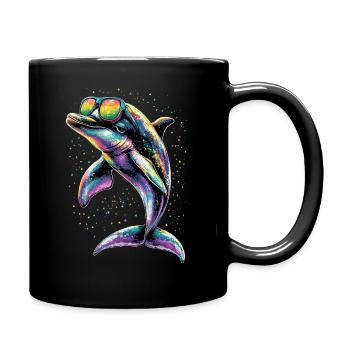 Dolphin Diver Dolphins Ocean Cute Dolphins Dolphin - Full Colour Mug - black - Right