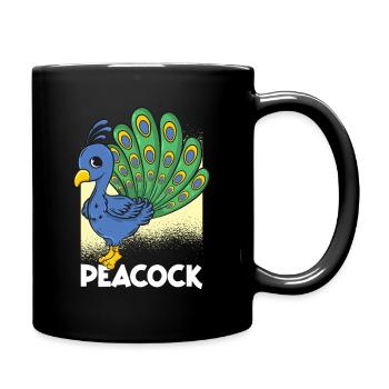 Peacock Cartoon - Full Colour Mug - black - Right