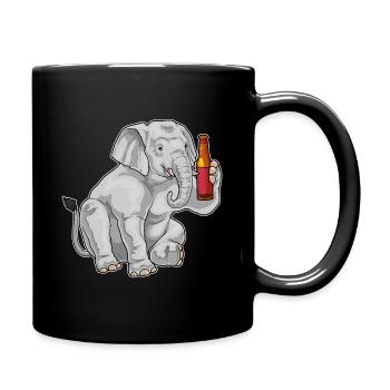 Elephant Bottle of Beer - Full Colour Mug - black - Right
