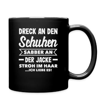 Ich Liebes Es Pferdemädchen Reiten Ponyfans Reiter - Tasse einfarbig - Schwarz - Rechts