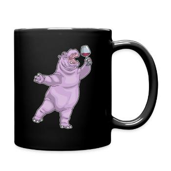 Hippopotamus Red Wine - Full Colour Mug - black - Right