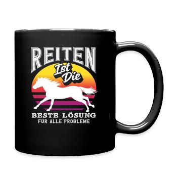Retro équitation Solution Cheval Fille Poney Fans Cavalier - Mug uni - noir - Droite