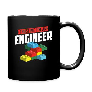 Trust Me I’m An Engineer Brick Builder Block Build - Full Colour Mug - black - Right