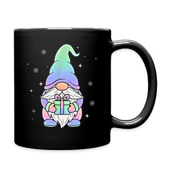 Weihnachts Gnom Pastell Farbverlauf - Tasse einfarbig - Schwarz - Rechts