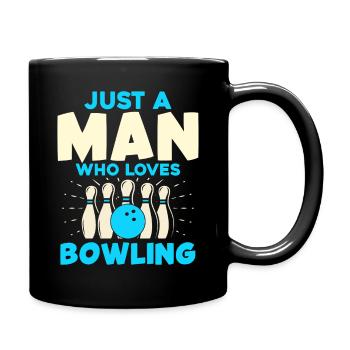Man Who Loves Bowling Pins - Full Colour Mug - black - Right