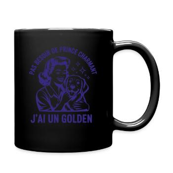 no need for prince charming i have a golden - Full Colour Mug - black - Right