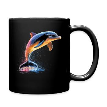 Dolphin Diver Dolphins Ocean Cute Dolphins Dolphin - Full Colour Mug - black - Right