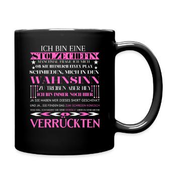 Stolze Chefin Verrückt Zitat - Tasse einfarbig - Schwarz - Rechts