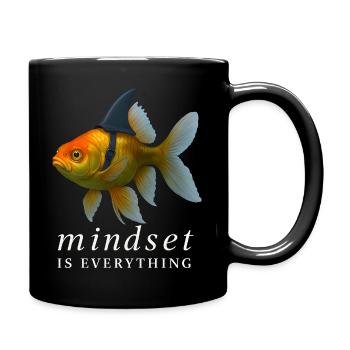 Mindset is Everything Goldfish, Motivational  - Mug uni - noir - Droite