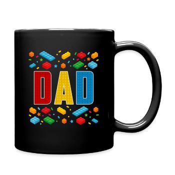 Papa brique constructeur paternité bâtiment de bloc - Mug uni - noir - Droite
